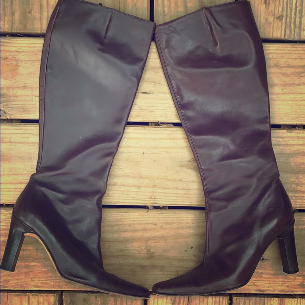 J crew brown leather boots